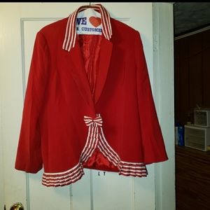 Red & white plus size 3 piece suit